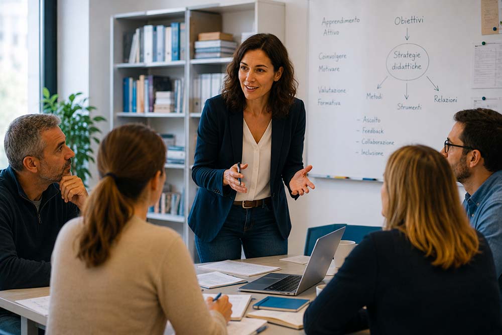 coaching-scolastico-per-docenti Docente parla agli allievi del coaching scolastico per docenti