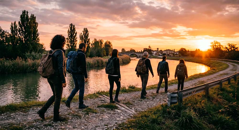 Partecipanti ad una sessione di Formazione in cammino lungo un sentiero